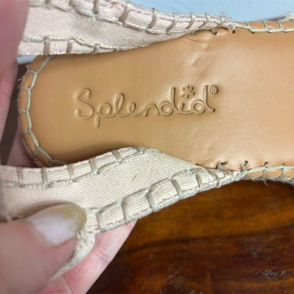 Splendid Lizzy Women's Espadrille Wedge Sandals Almond Size‎ 8.5